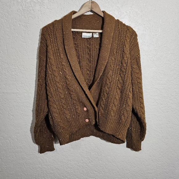 Neil Martin Sweaters - Vintage Neil Martin Brown Chunky Confetti Knit Cardigan